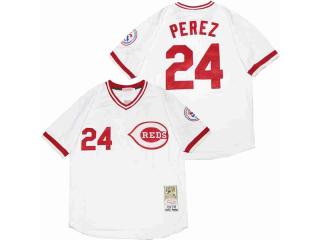 Cincinnati Reds 24 Tony Perez Baseball Jersey white retro