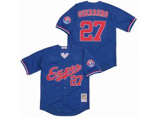 Montreal Expos 27 Vladimir Guerrero Baseball Jersey Color blue BP Retro