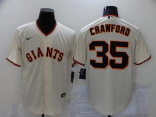 San Francisco Giants 35 Brandon Crawford Baseball Jersey Beige