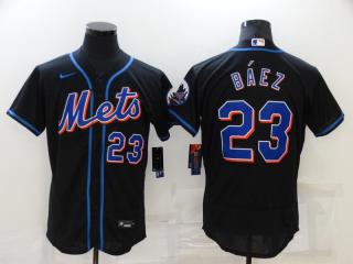 Nike New York Mets 23 Javier Baez Flexbase Baseball Jersey Black