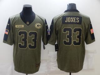 Green Bay Packers 33 Aaron Jones Football Jersey New salute