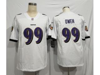 Baltimore Ravens 99 Jayson Oweh Football Jersey Limited White