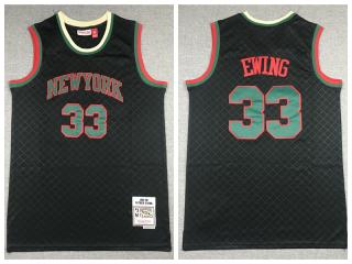 New York Knicks 33 Patrick Ewing Basketball Jersey Black Retro
