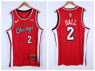 Nike Chicago Bulls 2 Lonzo Ball Basketball Jersey Red 75th Anniversary Edition
