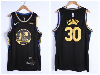 Nike Golden State Warrior 30 Stephen Curry Basketball Jersey Black 75th Anniversary Edition