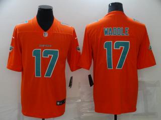 Miami Dolphins 17 Jaylen Waddle Football Jersey Legend Orange