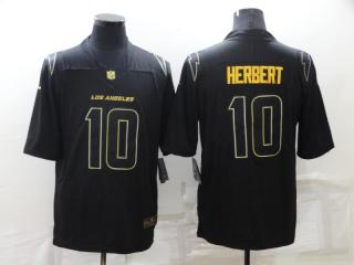 San Diego Chargers 10 Justin Herbert Football Jersey Limited Black gold Retro