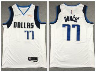 Nike Dallas Mavericks 77 Luka Doncic Basketball Jersey White 75th Anniversary Edition