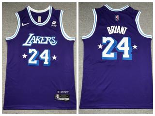 Nike Los Angeles Lakers 24 Kobe Bryant Basketball Jersey purple 75th Anniversary Edition