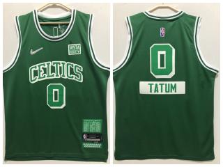 Nike Boston Celtics 0 Jayson Tatum Basketball Jersey Green 75th Anniversary Edition