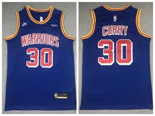 Nike Golden State Warrior 30 Stephen Curry Basketball Jersey Blue Retro
