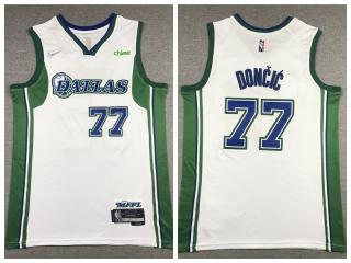 Nike Dallas Mavericks 77 Luka Doncic Basketball Jersey White 75th Anniversary Edition