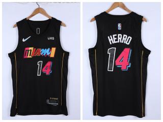 Nike Miami Heat 14 Tyler Herro Basketball Jersey Black 75th Anniversary Edition