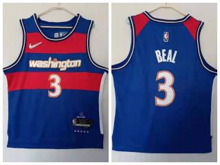 Nike Washington Wizards 3 Bradley Beal Basketball Jersey Light Blue 75th Anniversary Edition