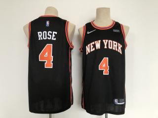 New York Knicks 4 Derrick Rose Basketball Jersey Black