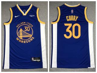 Nike Golden State Warrior 30 Stephen Curry Basketball Jersey Blue 75th Anniversary Edition