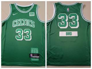 Nike Boston Celtics 33 Larry Bird Basketball Jersey Green 75th Anniversary Edition