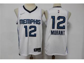 Nike Memphis Grizzlies 12 Ja Morant Basketball Jersey White 75th Anniversary Edition