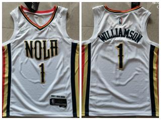 New Orleans Pelicans 1 Winning Williamson Basketball Jersey White 75th Anniversary Edition
