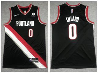 Nike Portland Trail Blaze 0 Damian Lillard Basketball Jersey Black 75th Anniversary Edition
