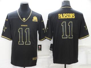 Dallas Cowboys 11 Micah Parsons Football Jersey Gold word Retro