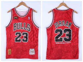 Chicago Bulls 23 Michael Jordan Basketball Jersey Red 1995-96 hebru Brantley