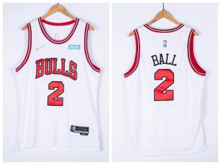 Nike Chicago Bulls 2 Lonzo Ball Basketball Jersey White 75th Anniversary Edition