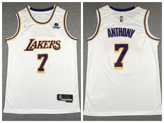 Nike Los Angeles Lakers 7 Carmelo Anthony Basketball Jersey White 75th Anniversary Edition