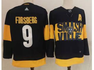 Adidas Classic Nashville Predators 9 Filip Forsberg Ice Hockey Jersey Black