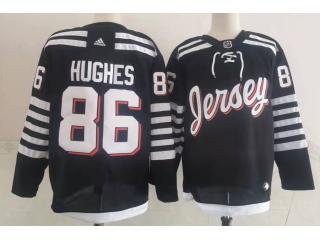 Adidas New Jersey Devils 86 Jack Hughes Ice Hockey Jersey Black