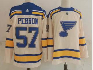 Adidas St. Louis Blues 57 David Perron Ice Hockey Jersey Beige