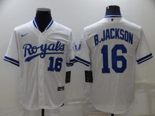 Nike Kansas City Royals 16 Bo Jackson Baseball Jersey White Retro