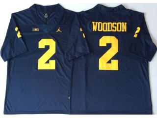 New Jordan Brand Michigan Wolverines 2 Charles Woodson Limited College Football Jersey Navy Blue