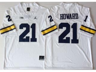New Jordan Brand Michigan Wolverines 21 Desmond Howard College Football Jerseys White