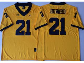 New Jordan Brand Michigan Wolverines 21 Desmond Howard College Football Jerseys Yellow