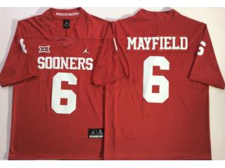 Oklahoma Sooners Jordan 6 Baker Mayfield Limited College Football Jersey Red