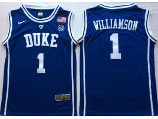 Duke Blue Devils 1 Zion Williamson College Basketball Jersey Blue