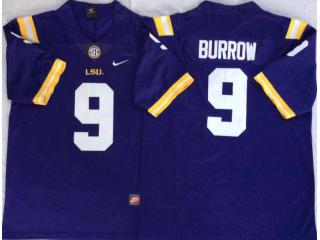 LSU Tigers 9 Joe Burrow College Limited Football Jersey Purple