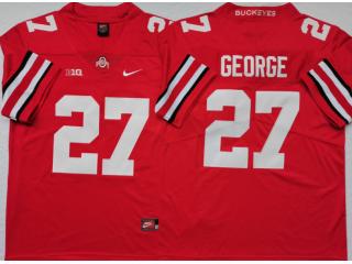 Ohio State 27 Eddie George College Football Jersey Red