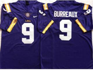 LSU Tigers 9 Joe Burreaux College Limited Football Jersey Purple