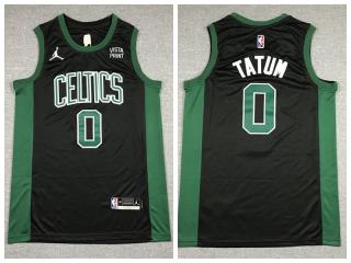 Jordan Boston Celtics 0 Jayson Tatum Basketball Jersey Black 75th Anniversary Edition
