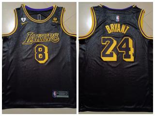 Nike Los Angeles Lakers 8 and 24 Kobe Bryant Basketball Jersey Black