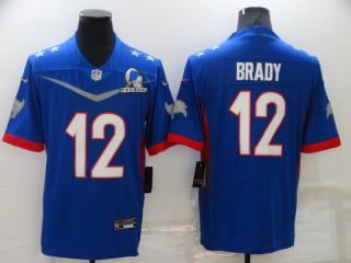 All star Tampa Bay Buccaneers 12 Tom Brady Football Jersey Legendary Blue