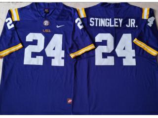 LSU Tigers 24 Derek Stingley Jr. College Limited Football Jersey Purple
