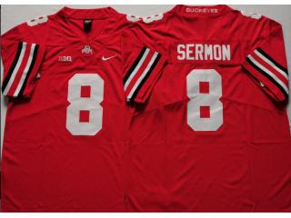 Ohio State 8 Trey Sermon College Football Jersey Limited Red