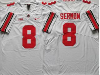 Ohio State 8 Trey Sermon College Football Jersey Limited White