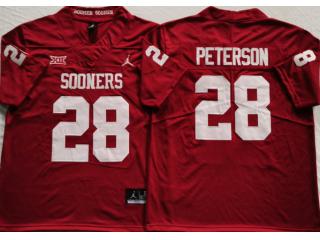 Oklahoma Sooners Jordan 28 Adrian Peterson College Football Limited Jersey Red