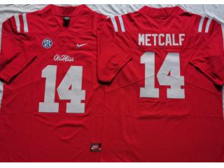 Ole Miss Rebels 14 D.K. Metcalf College Football Jersey Red