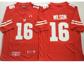 Armour Wisconsin Badgers 16 Russell Wilson College Football Jersey Red