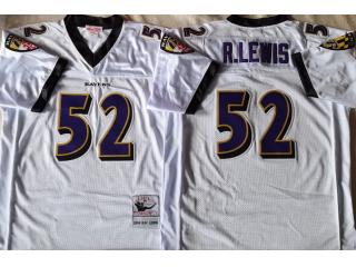 Baltimore Ravens 52 Ray Lewis Football Jersey White Retro